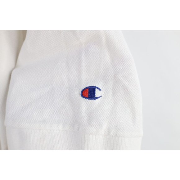 Vtg 90s Champion Mens XL Spell Out Ohio State University Golf Polo Shirt White - Picture 4 of 12